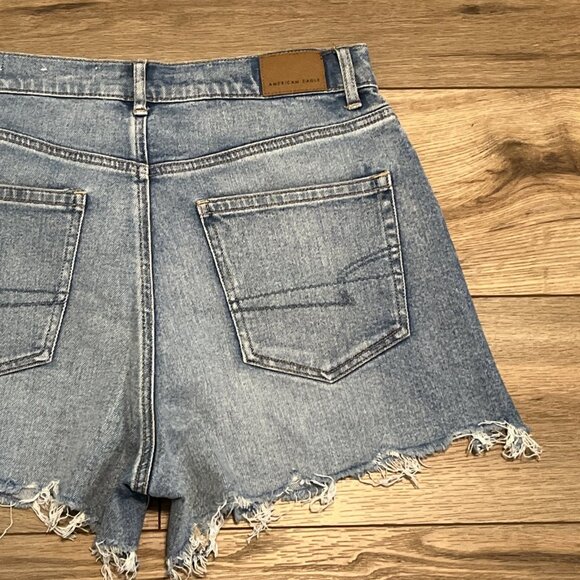 American Eagle Highest Rise 90s Boyfriend Short SZ 8 Cut Off Stretch Denim Blue - Picture 13 of 13